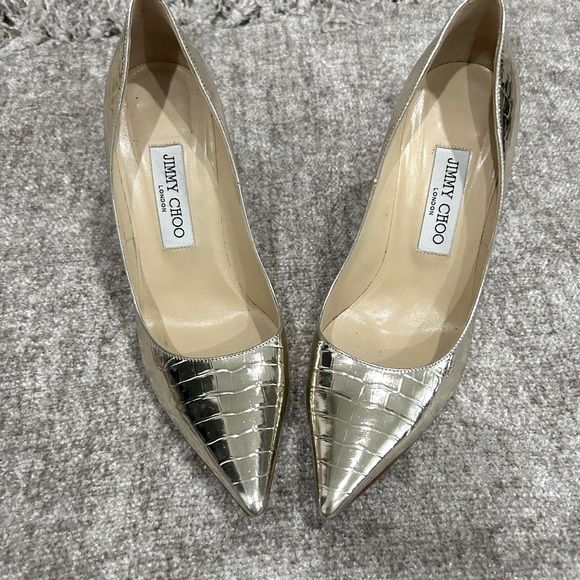 Jimmy Choo, London, gold high heels - Picture 1 of 9